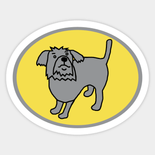 Ultimate Gray Dog on Illuminating Oval Sticker